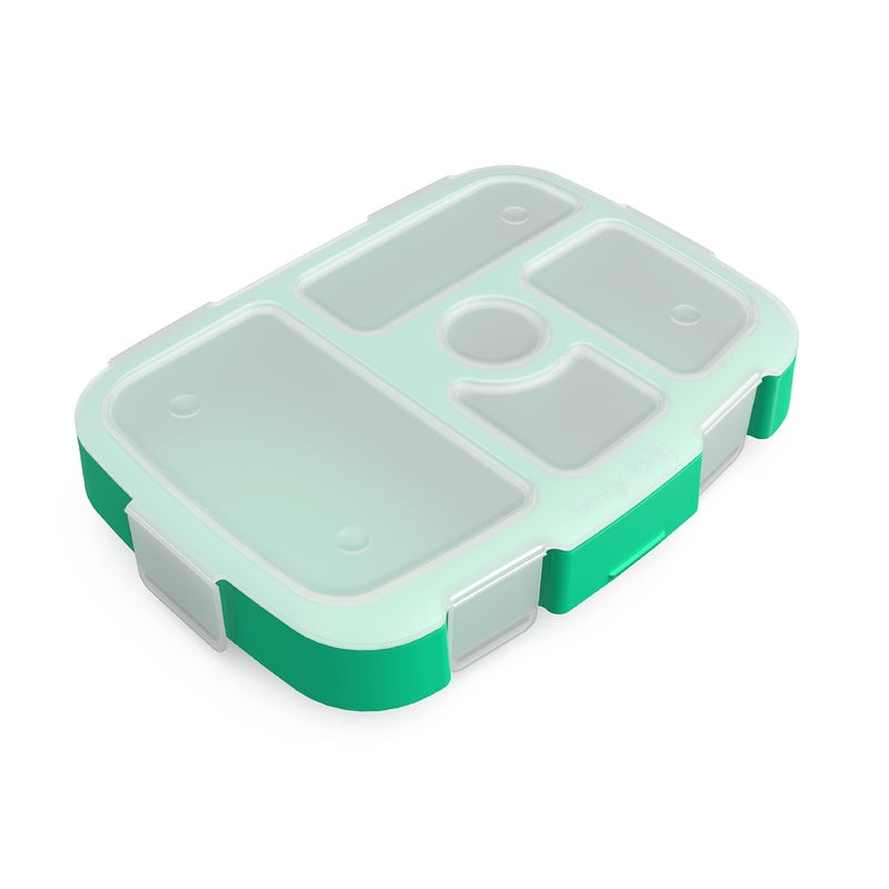 Bentgo Kids Prints Tray with Transparent Cover  Reusable BPAFree 5Compartment Meal Prep Container with BuiltIn Portion Control for Healthy Meals At Home  On the Go Tropical
