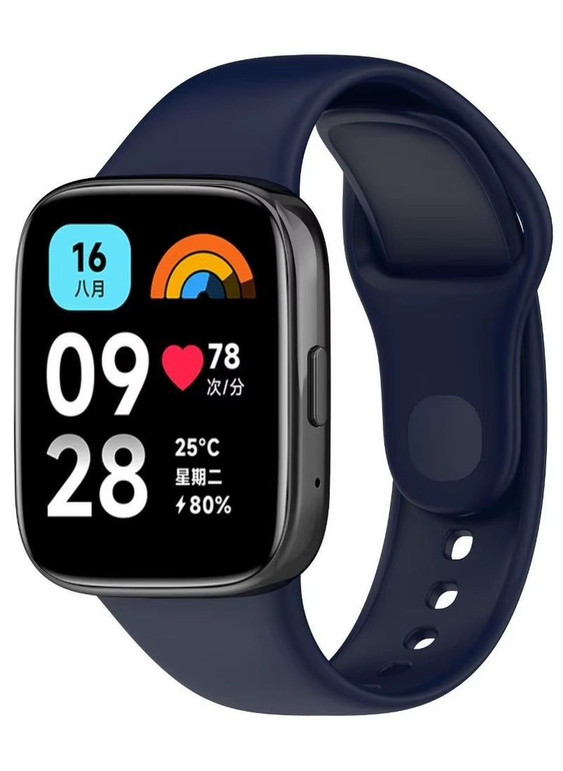 Generic Silicone Strap Compatible with Redmi Watch3 Lite/Redmi Watch 3 Active (Not Redmi Watch 3), Replacement Watch Strap, Quick Change Wristband (Blue) 