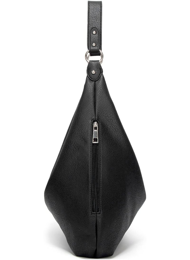 Hobo Taschen fr Damen, weiches PU-Leder, lockere Schultertasche, Geldbrse mit Reiverschluss - Image 5