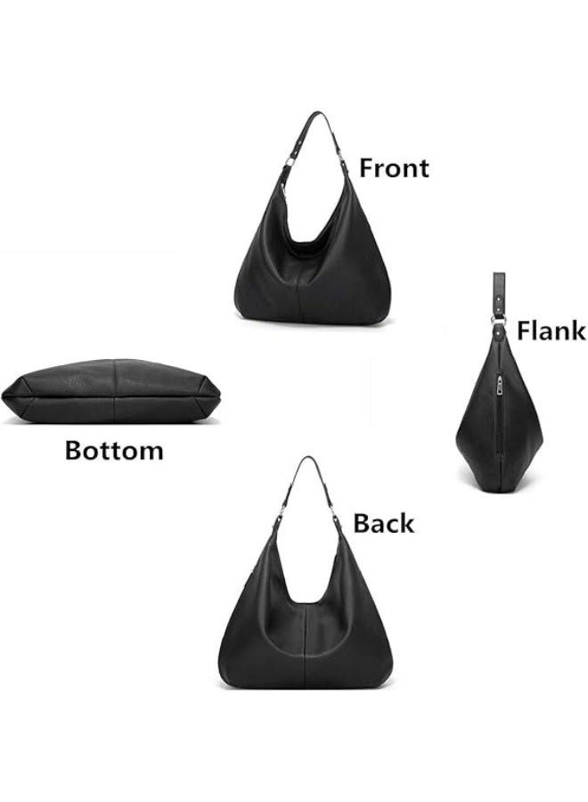 Hobo Taschen fr Damen, weiches PU-Leder, lockere Schultertasche, Geldbrse mit Reiverschluss - Image 2
