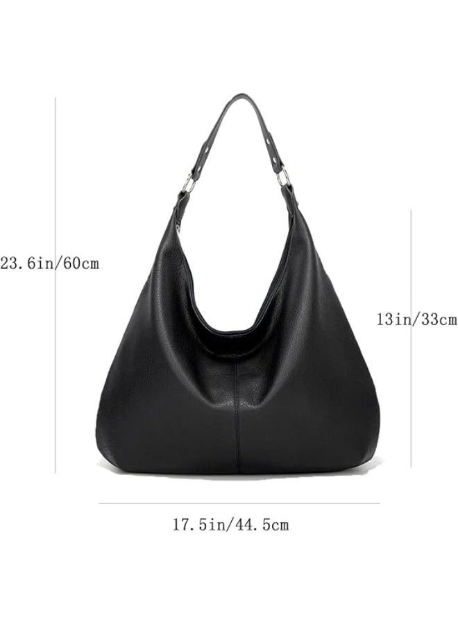 Hobo Taschen fr Damen, weiches PU-Leder, lockere Schultertasche, Geldbrse mit Reiverschluss - Image 4