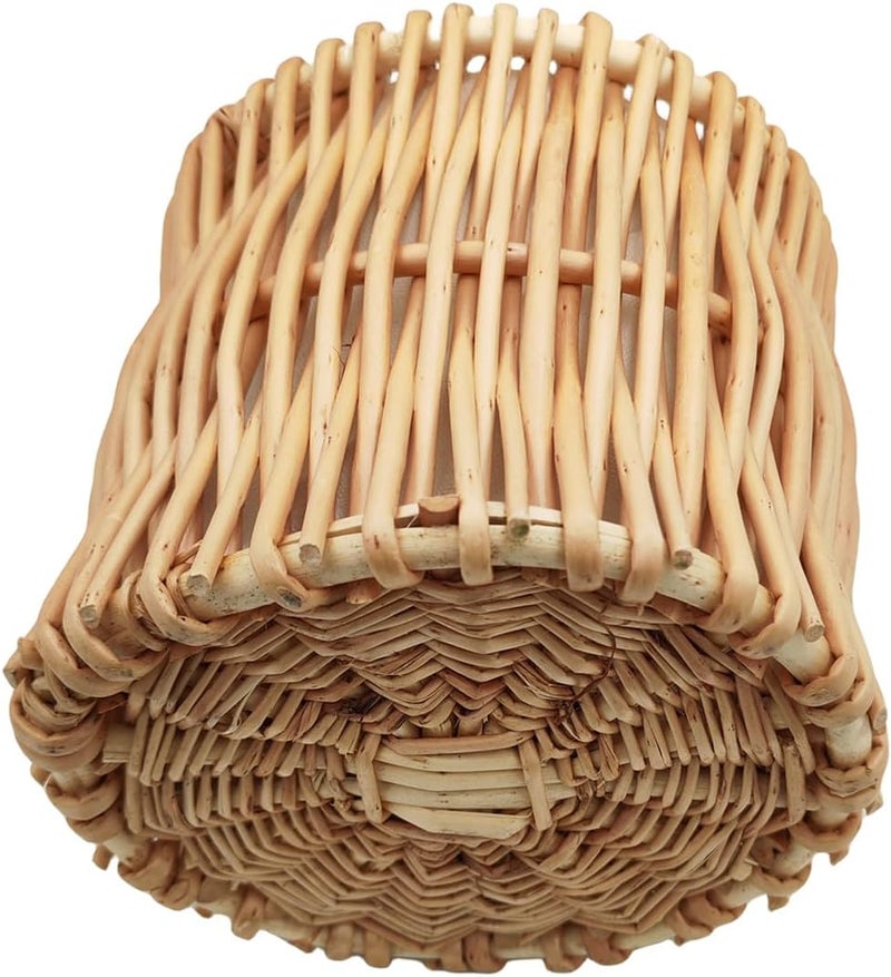 Yuudar Rustic Wicker Rattan Wedding Flower Girl Baskets,Woven Rattan Storage Basket with Pearl Handles,Woven Eggs Candy Basket for Wedding Home Garden Decor (G) - Image 4