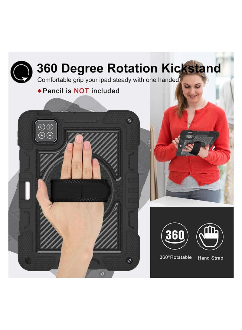 Kids Protective Case Compatible with Xiaomi Pad 7 Pro/Mi Pad 7 11.2-inch, 3-in-1 Hard PC Soft Silicone Shockproof Shell, 360 Degree Rotating Stand Cover with Hand/Shoulder Strap - Image 3