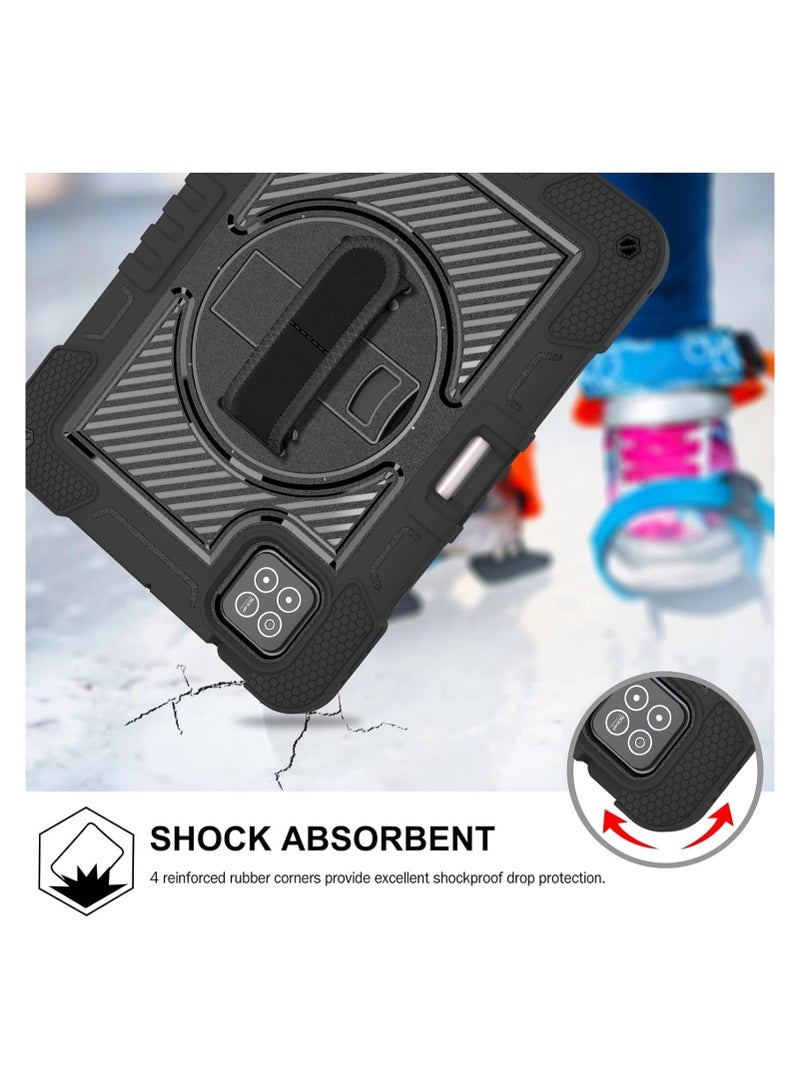 Kids Protective Case Compatible with Xiaomi Pad 7 Pro/Mi Pad 7 11.2-inch, 3-in-1 Hard PC Soft Silicone Shockproof Shell, 360 Degree Rotating Stand Cover with Hand/Shoulder Strap - Image 4