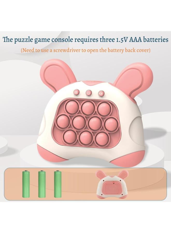 Zain Puzzle Game Machine, ZoneYan Puzzle Toy, Puzzle Pop It, Pop It Fidget Toy, Quick Push Game, Puzzle Game Machine Game Controller, Decompression Toy Console (Pink) - Image 1