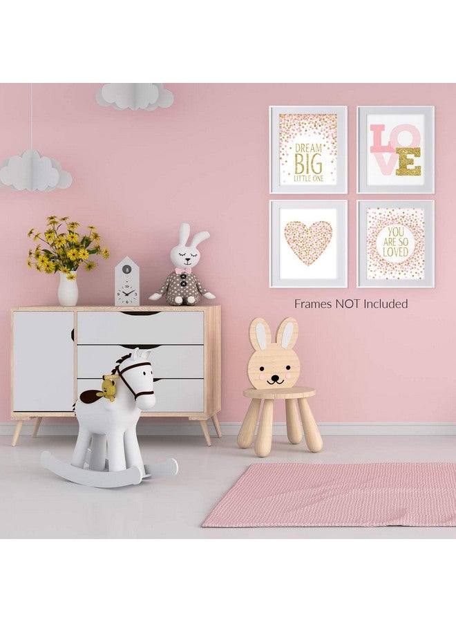 Pink Pixie Studio Pink & Gold Positve Affirmation 8x10 Wall Art Set of 4 Love Nursery Toddler Girls Room Decorations Dream Big (NOT Real Glitter) - Image 3