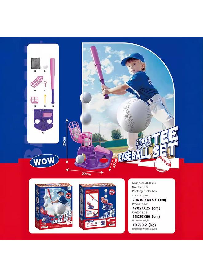 الأزرق جي دبليو لعبة تدريب خدمة البيسبول الأمريكية مجموعة ألعاب تدريب الكرة اللينة بين الوالدين والطفل في الهواء الطلق - Image 5