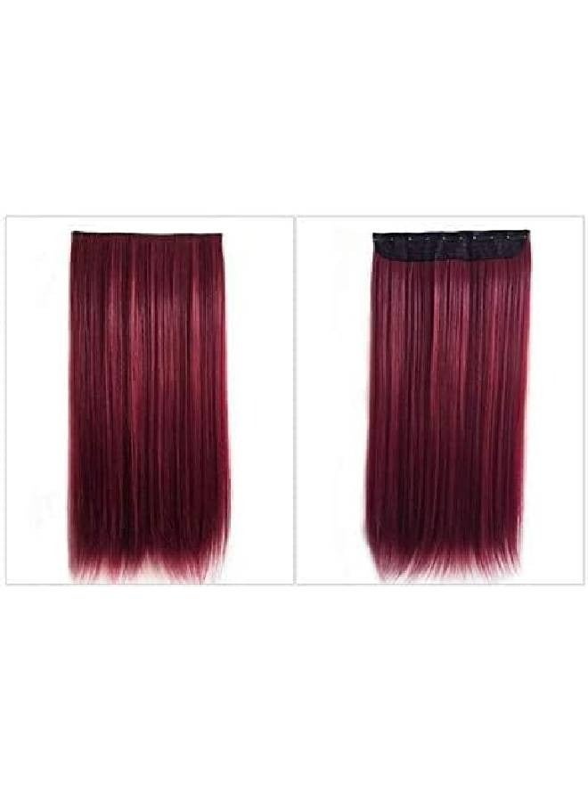 Generic Versatile Long Wavy Straight Hair Extensions for Fine Hair for Women (Red) - Image 1