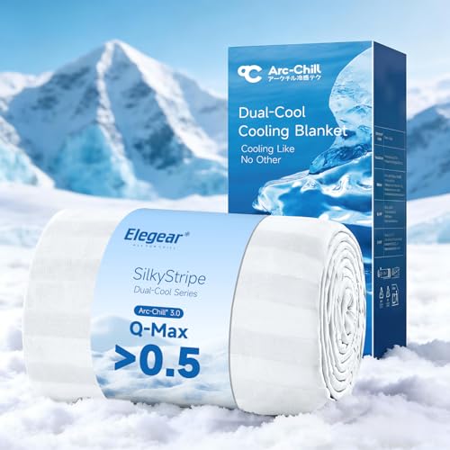 Elegear Revolutionary Cooling Blanket King Absorbs Heat to Keep Body Cool for Night Sweats Double Sided ArcChill30 Cool Fiber QMax05 Lightweight Summer Cold Blankets Sleeping 90 x 108 - Image 1