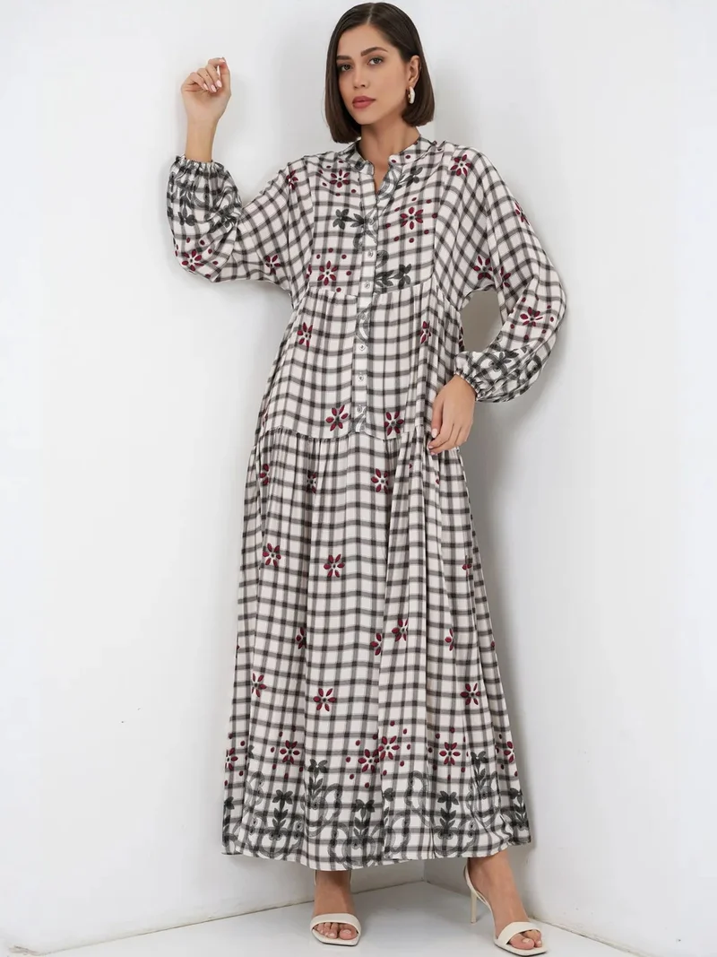 بيغ دارت BDART Patterned V-Neck Maxi Dress