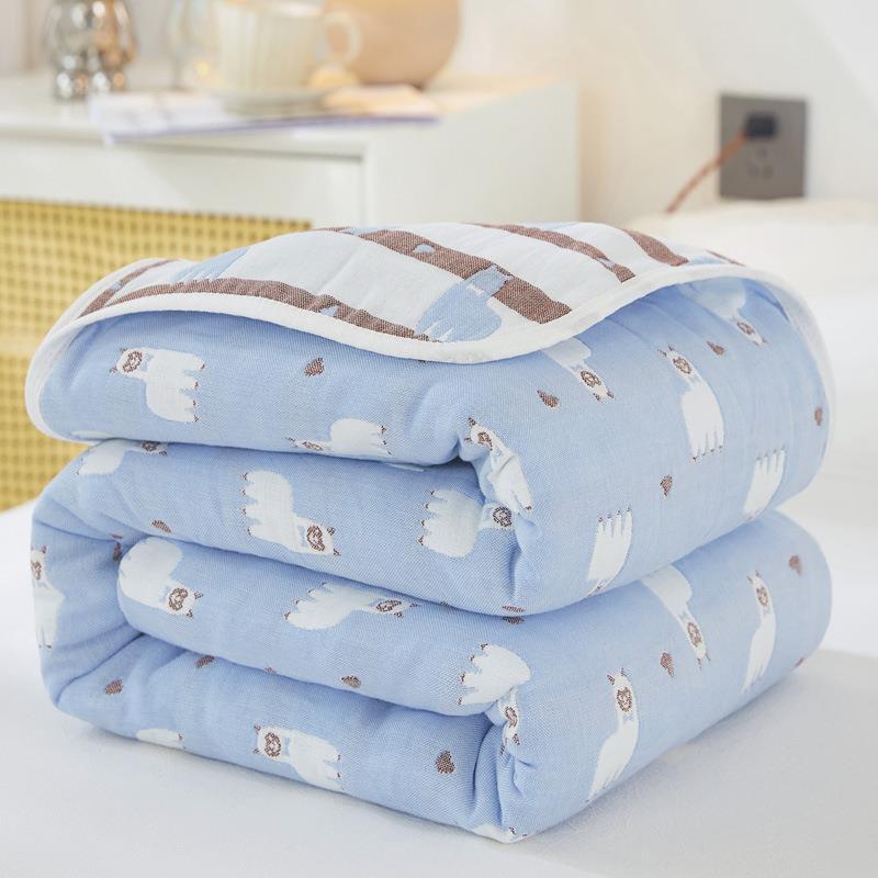 100% Cotton Lightweight Summer Baby Blanket (Alpaca Blue) 