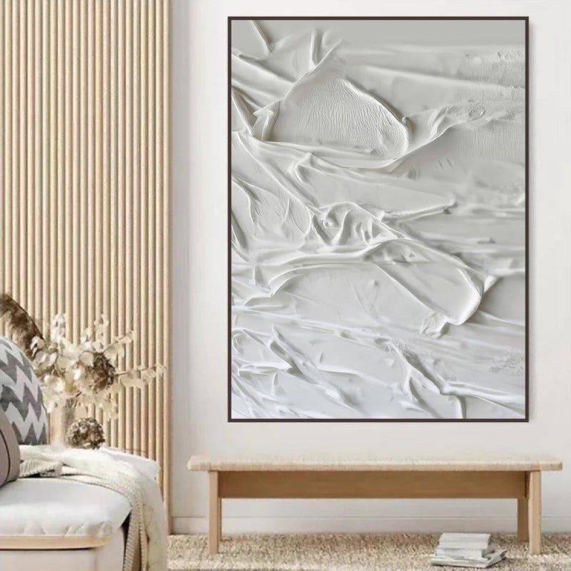 ماركتنا لوحة جداربة قماشية مطبوعة بتصميم اللوحة الجبسية مع برواز مجوف مقاس (120x80) قطعة واحدة - Image 4