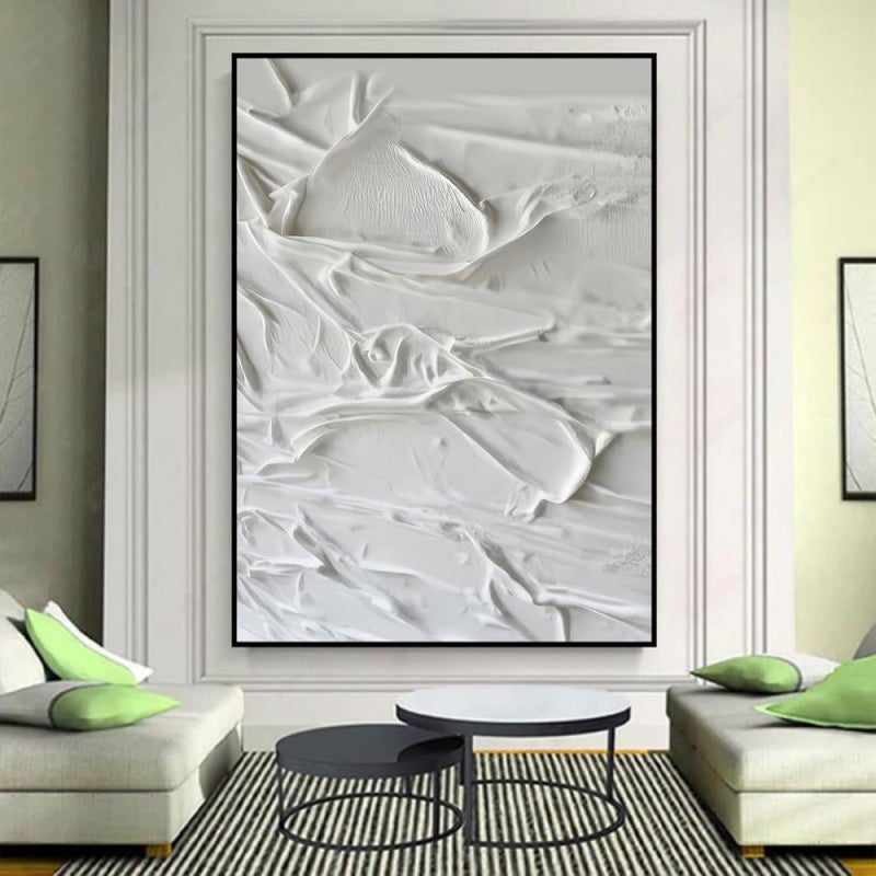 ماركتنا لوحة جداربة قماشية مطبوعة بتصميم اللوحة الجبسية مع برواز مجوف مقاس (120x80) قطعة واحدة - Image 3