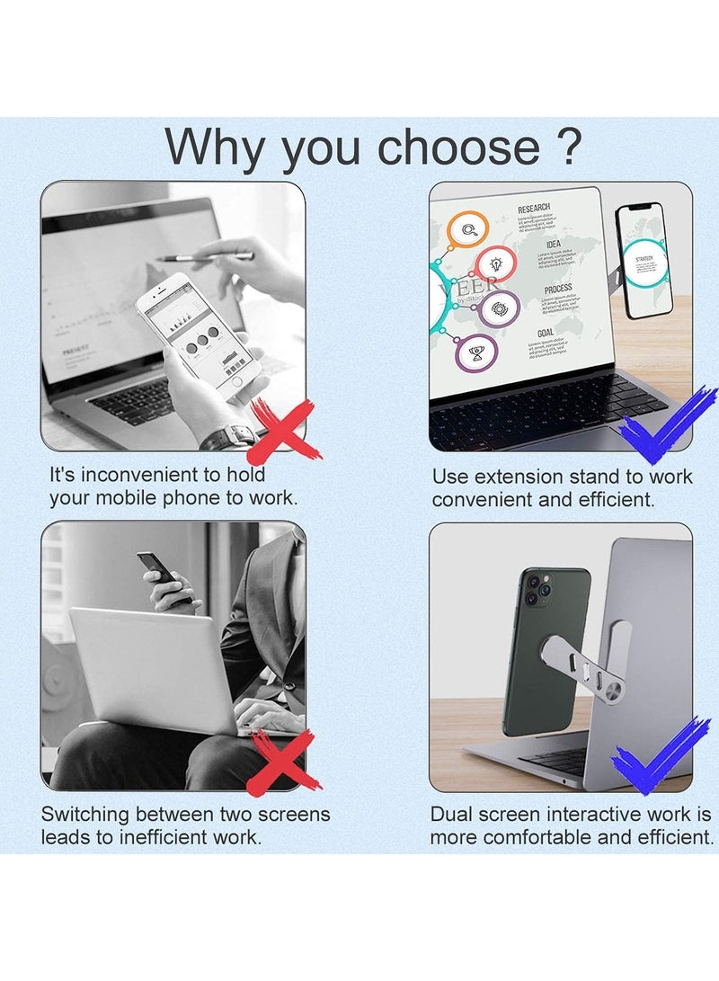 KASTWAVE Magnetic Phone Holder for Laptop Laptop Side Mount Clip Computer Monitor Expansion Bracket Adjustable Laptop Compatible with Most Laptop Extension Bracket - Image 3