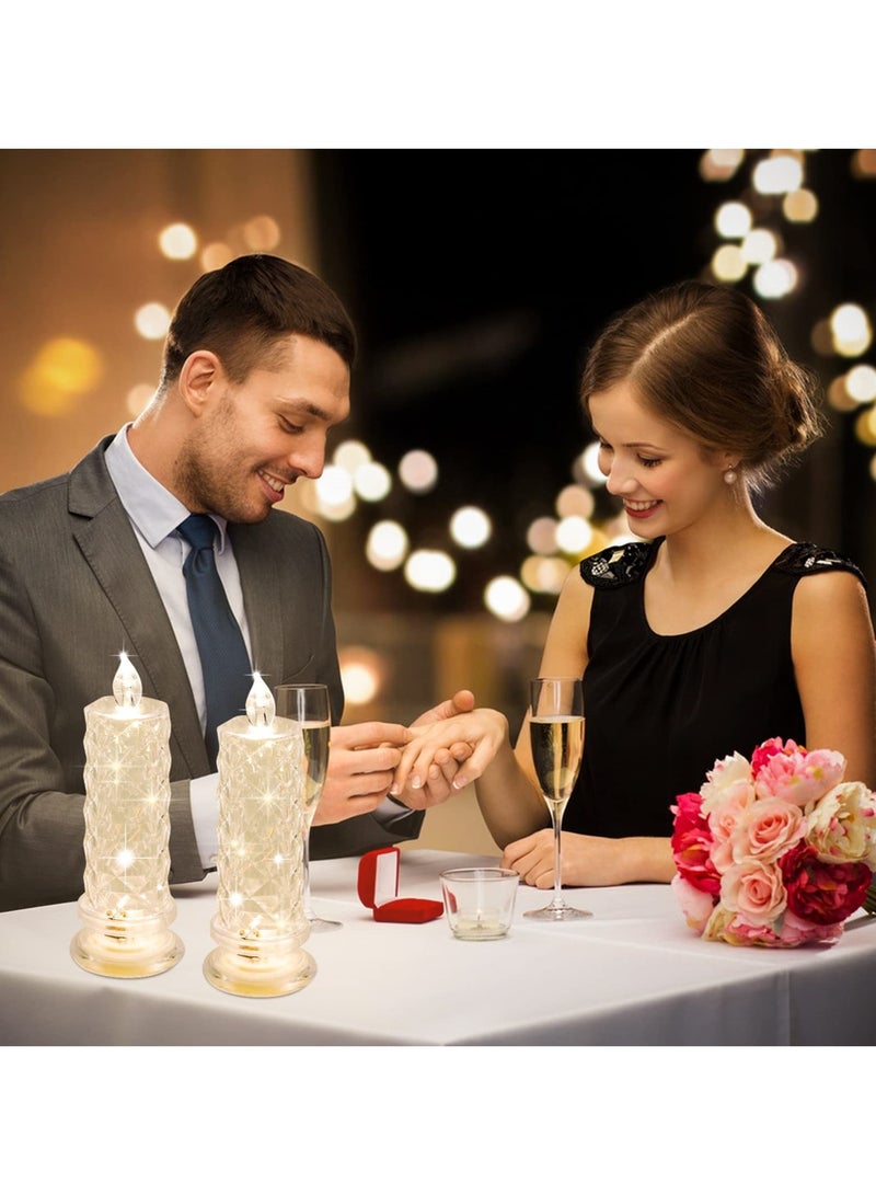 Romantic LED Flameless Candles, 4 PCS Rose Shadow Pillar Set for Weddings, Anniversaries and Festivals, Battery Operated Decor - Image 4