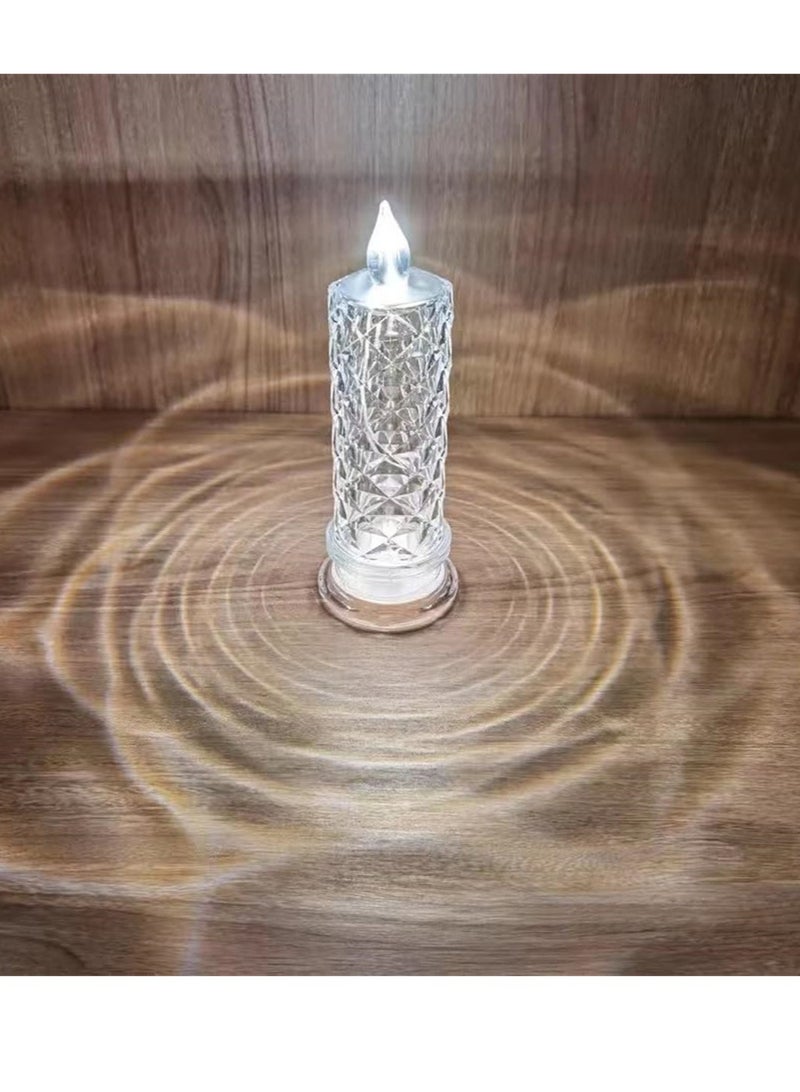 Romantic LED Flameless Candles, 4 PCS Rose Shadow Pillar Set for Weddings, Anniversaries and Festivals, Battery Operated Decor - Image 2