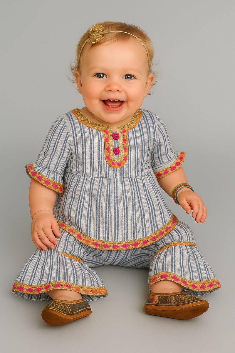 A.T.U.N. (ALL THINGS UBER NICE) Baby Girls Printed Kurti and Sharara Set | Stylish Clothing Set - Image 2