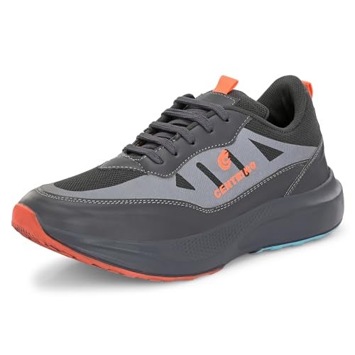Centrino Casual Shoe for Men | Cushioned Insole | Stylish Shoe |Sporty Lace-Up Design| Sneakers for Boys & Men 6831-5, 9 UK, Grey - Image 1