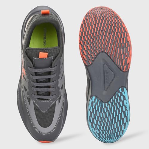 Centrino Casual Shoe for Men | Cushioned Insole | Stylish Shoe |Sporty Lace-Up Design| Sneakers for Boys & Men 6831-5, 9 UK, Grey - Image 4