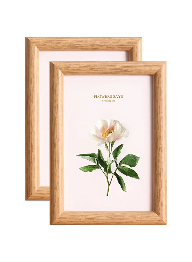 Wood Grain A4 Photo Frames Set of 2 – MDF Document Frame 8.3x11.7 in (21x29.7 cm) – Wall Mount or Tabletop Display, Vertical & Horizontal Stand (2, Wood Grain Color) - Image 1