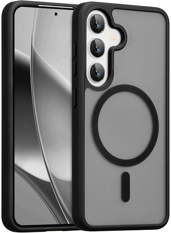 QIRG Case for Samsung Galaxy S26 Plus ,Grade Drop Protection Slim Translucent Matte Shockproof Anti-Slip Magnetic with Wireless Charging Phone Case for Samsung Galaxy S26 Plus (Black)