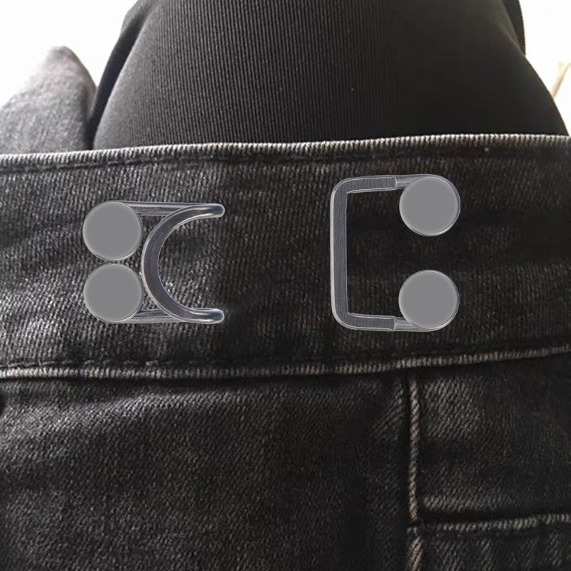 Adjustable Denim Waist Buckles Gunmetal Black 10 Sets General Fit for Men and Women - Image 4