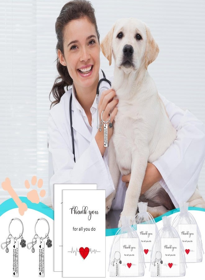 سوريو مجموعة Sureio المكونة من 24 قطعة، هدايا عيد الميلاد لفنيي الطب البيطري، ميدالية مفاتيح مع بطاقة شكر، هدية تقديرية لأسبوع فنيي الطب البيطري الوطني، هدية مثالية للحفلات. - Image 3