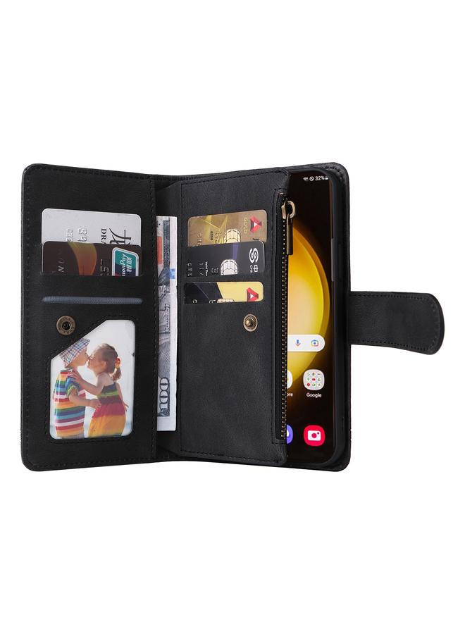 S-TOP Case For Samsung Galaxy S24 Ultra Skin Feel Multi-Card Wallet Zipper Leather Phone Case - Image 4