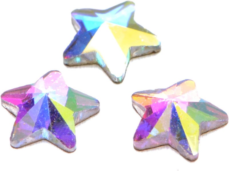 AD Beads Top Czech AB Crystal Multi-Shape Flatback Rhinestone Nail Art Decoration DIY (50 Pcs, 34. Star 8x8mm)