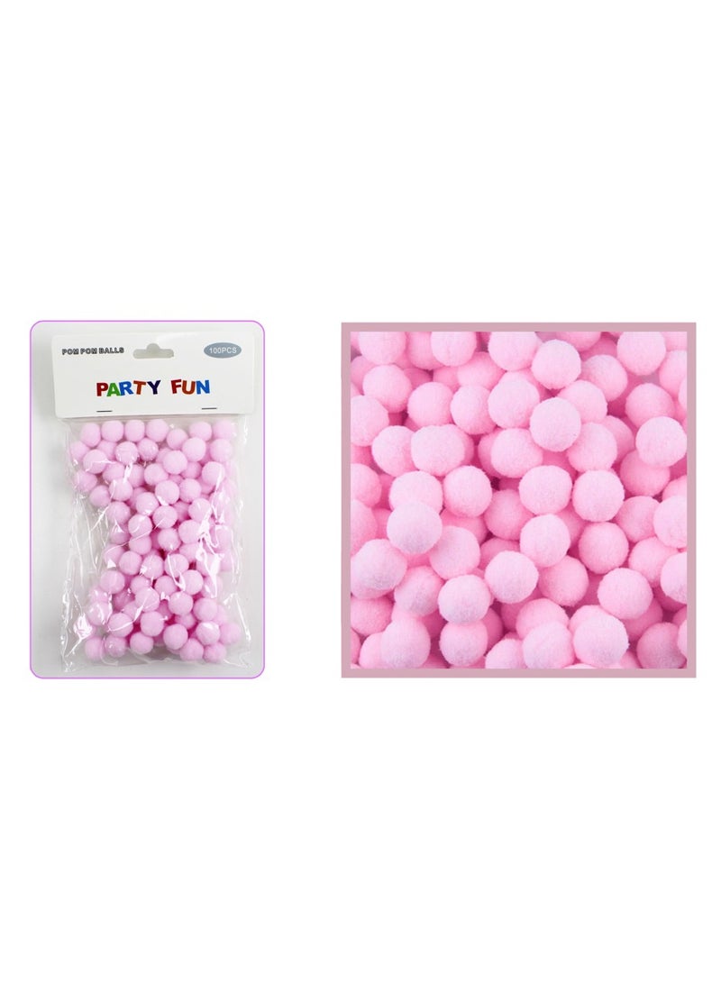 PARTY FUN مجموعة كرات بوم بوم 100 قطعة، 1.5 سم، ناعمة وأنيقة لإضفاء لمسة ديكورية على منزلك - Image 2