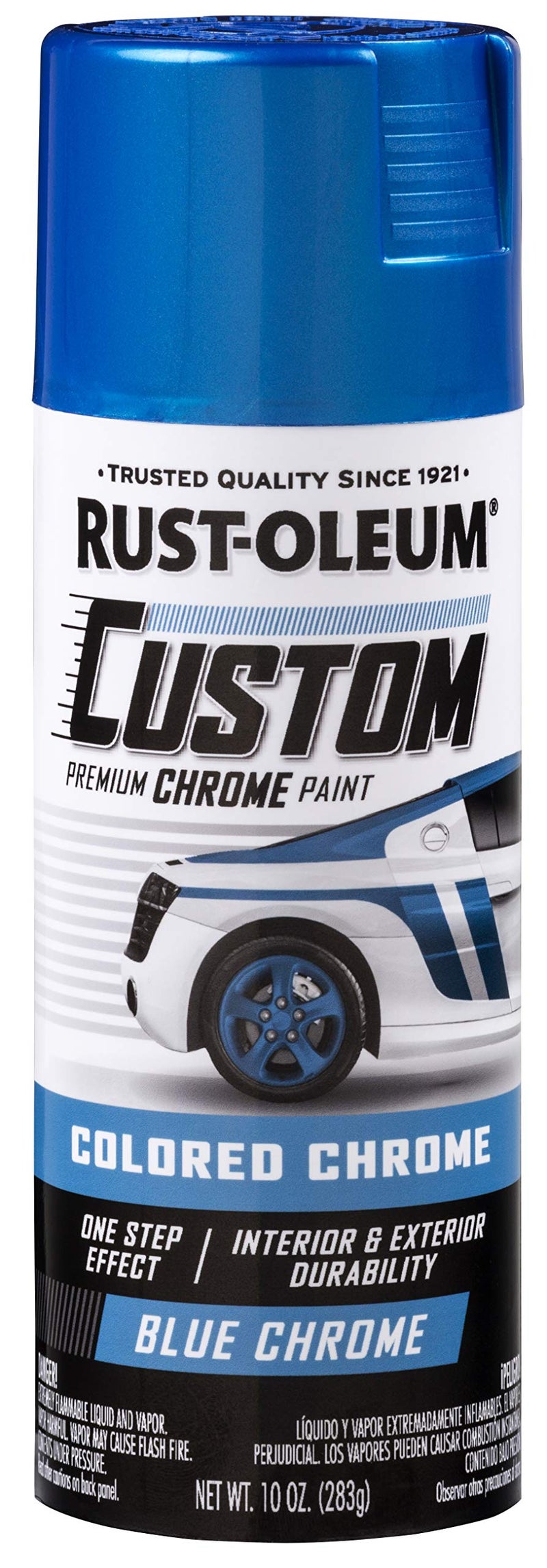 Rust-Oleum 340457 Automotive Custom Chrome Spray Paint, 10 oz, Blue - Image 4