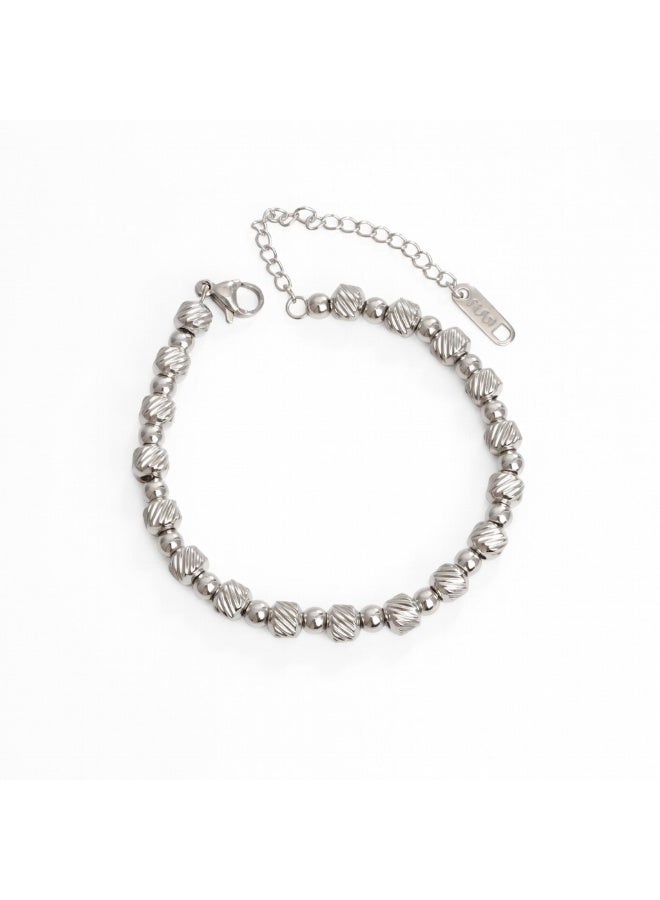 AMETOER Fashion New Simple Versatile Herringbone Beaded Bracelet — Personalized 18K Plated  Stainless Steel Jewelry for Women - Image 1