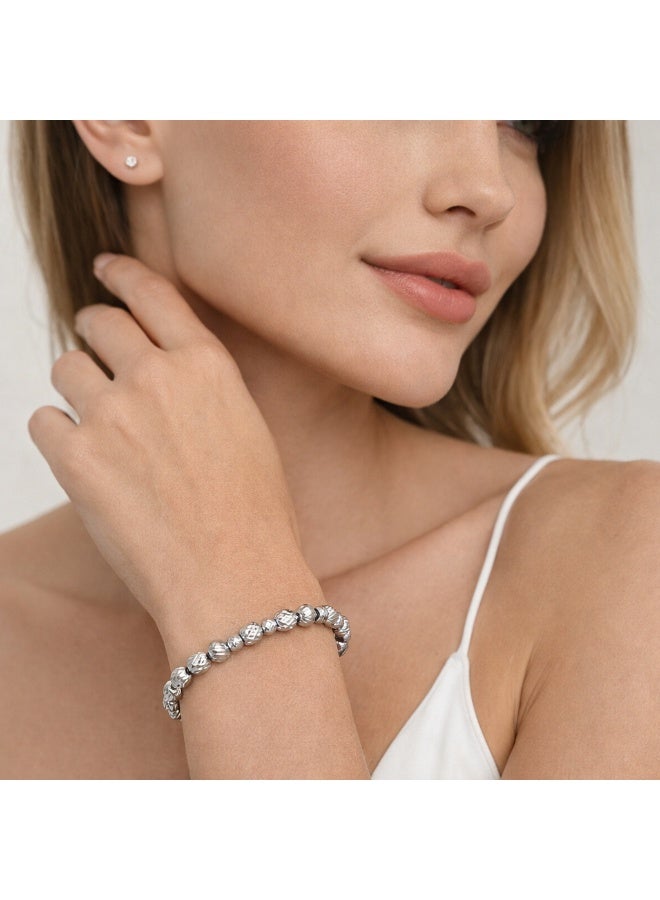 AMETOER Fashion New Simple Versatile Herringbone Beaded Bracelet — Personalized 18K Plated  Stainless Steel Jewelry for Women - Image 3