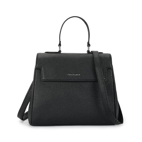 Fastrack Pebbled Satchel for Women, Trendy Faux Leather Satchel with Detachable Sling and Top Handle, Magnetic Flap and Zip Closure for Secure Storage, Versatile Crossbody and Shoulder Bag for Girls - Image 1
