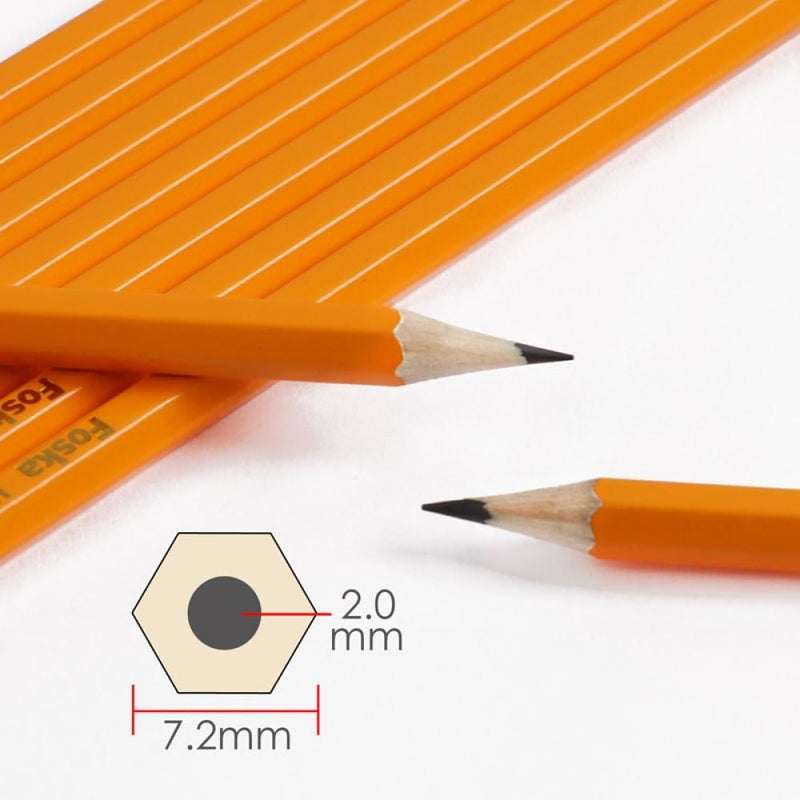 FOSKA Hexagonal HB Pencil with Eraser - 12 Pack - Image 4
