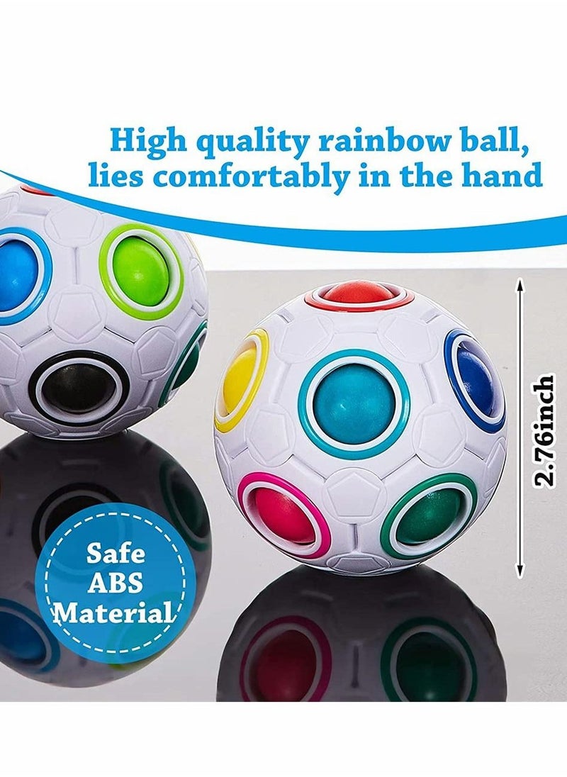 Rainbow Puzzle Balls Magic Ball Cube, Fidget Toys With Pouch Color Matching Puzzle Toys Fidget Ball Stress Reliever Cube Brain Teaser Games Educational Toys (1 Pieces, 12 Holes)
