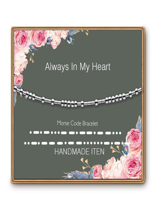 ASELFAD Morse Code Bracelets for Women,Friendships Inspirational gifts for Women Mom Wife Friends Female Best Friend Sister Grandma, Stainless Steel, stainless steel - Image 1