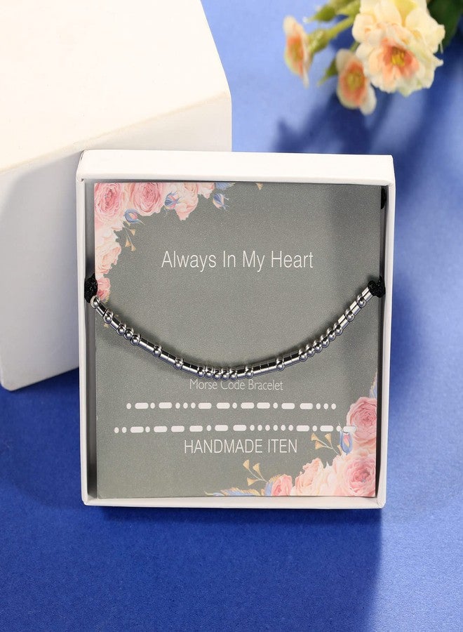 ASELFAD Morse Code Bracelets for Women,Friendships Inspirational gifts for Women Mom Wife Friends Female Best Friend Sister Grandma, Stainless Steel, stainless steel - Image 5
