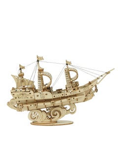 Robotime Rolife Sailing Ship Model TG305, Assembly Brain Teaser 3D Wooden Puzzle DIY Build Model Crafts Kits, Unique Home Decor Birthday Gifts for Teens or Adults  - Image 1
