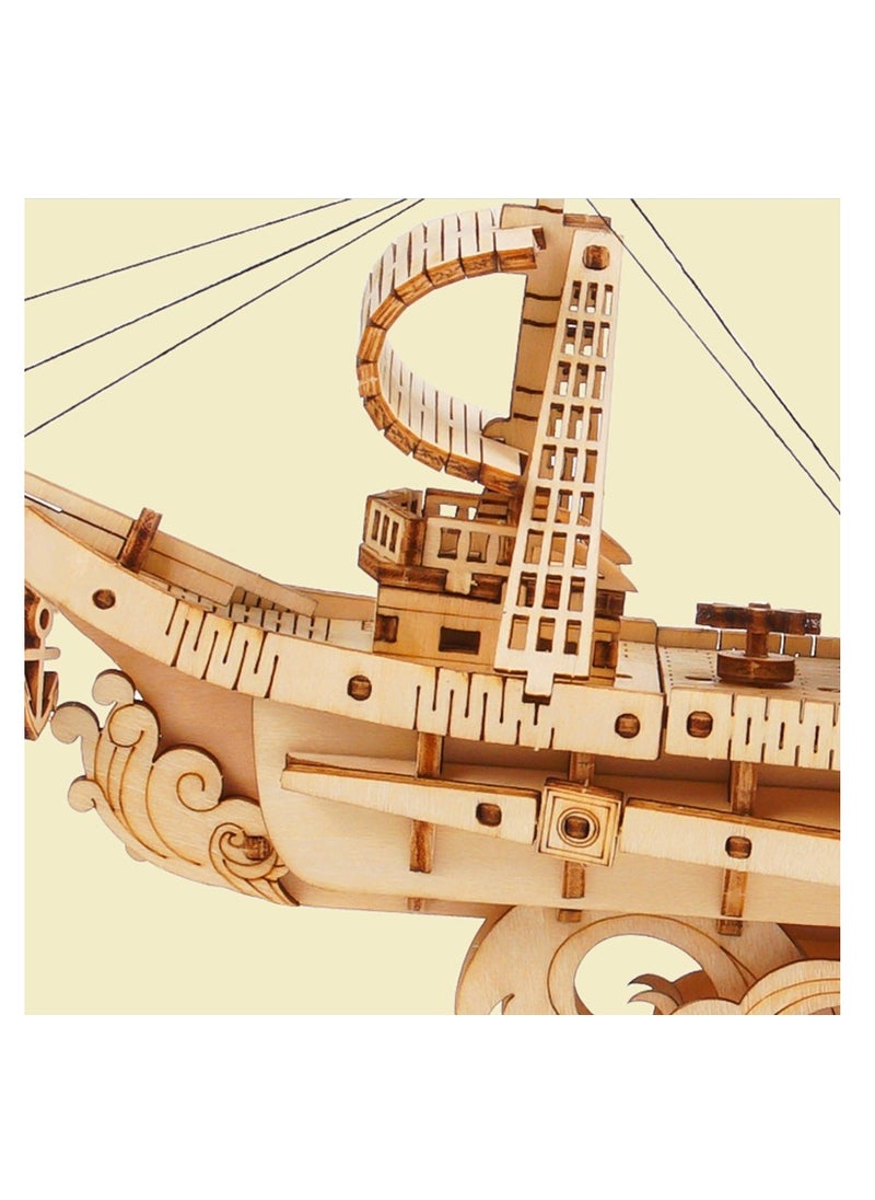 Robotime Rolife Sailing Ship Model TG305, Assembly Brain Teaser 3D Wooden Puzzle DIY Build Model Crafts Kits, Unique Home Decor Birthday Gifts for Teens or Adults  - Image 3