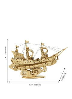 Robotime Rolife Sailing Ship Model TG305, Assembly Brain Teaser 3D Wooden Puzzle DIY Build Model Crafts Kits, Unique Home Decor Birthday Gifts for Teens or Adults  - Image 4