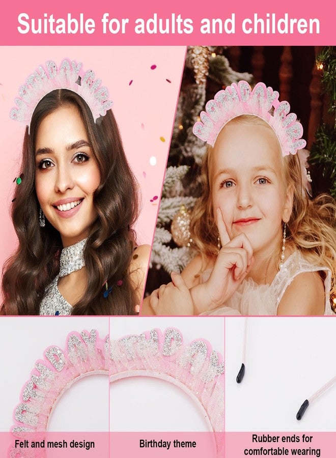 NQEUEPN Birthday Sash and Headband, Pink It's Me Hi I'm The Birthday Girl Sash with Glitter Headband Sequins Hair Accessories for Girls Party Decoration Gift Supplies - Image 5