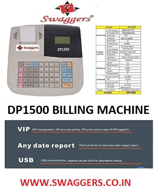 swaggers 2inch Billing(6000 Item Capacity) 40 Hot Key GST Ready Billing Machine for Restaurants,Food outlets, Ice Cream parlors and All Types of Retail outlets |1Year Warranty - Image 4