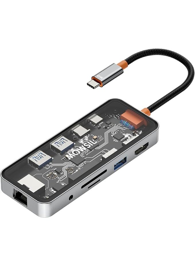 Mowsil 10-in-1 USB C to HDMI Hub | 100W PD Laptop Docking Station Monitor Extend Display - Image 1