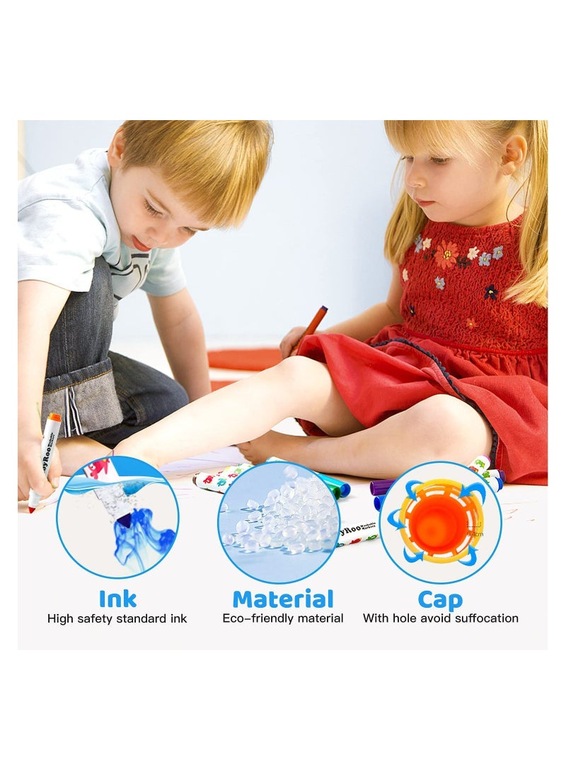 Excefore 24 Colors Washable Marker Set for Kids Conical Tip Broad Line Markers for Kids Art Marker Set for Toddlers Age 3+ Perfect for  Coloring Pages Homeschool Art Supplies  - Image 3