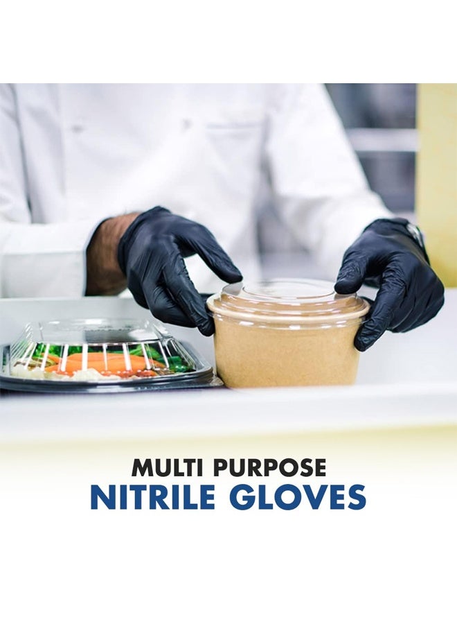 DUNISO 100Pcs Disposable Gloves Multipurpose PVC Mixed with Nitrile Heavy Duty Non-Sterile Gloves Black Waterproof Disposable Gloves Use for Food, Safety, Cleaning, Barber Shop, Garage etc - Image 5