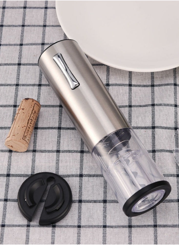 Beram - Electric Wine Opener, Automatic Bottle Corkscrew, LED Light, Foil Cutter Base, Matte Surface, Button Control, Transparent Shell Head Design - Image 1