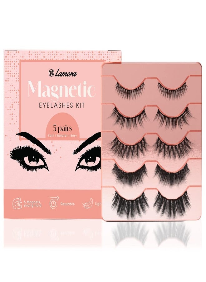 Lamora Magnetic Eyelashes Set - Soft, Cruelty-Free, Easy to Use Reusable False Eye Lashes, No Glue, Natural & Dramatic Looking Magnetic Lash Kit, For Any Occasion, Loved by Makeup Pros & Beginners - Image 1