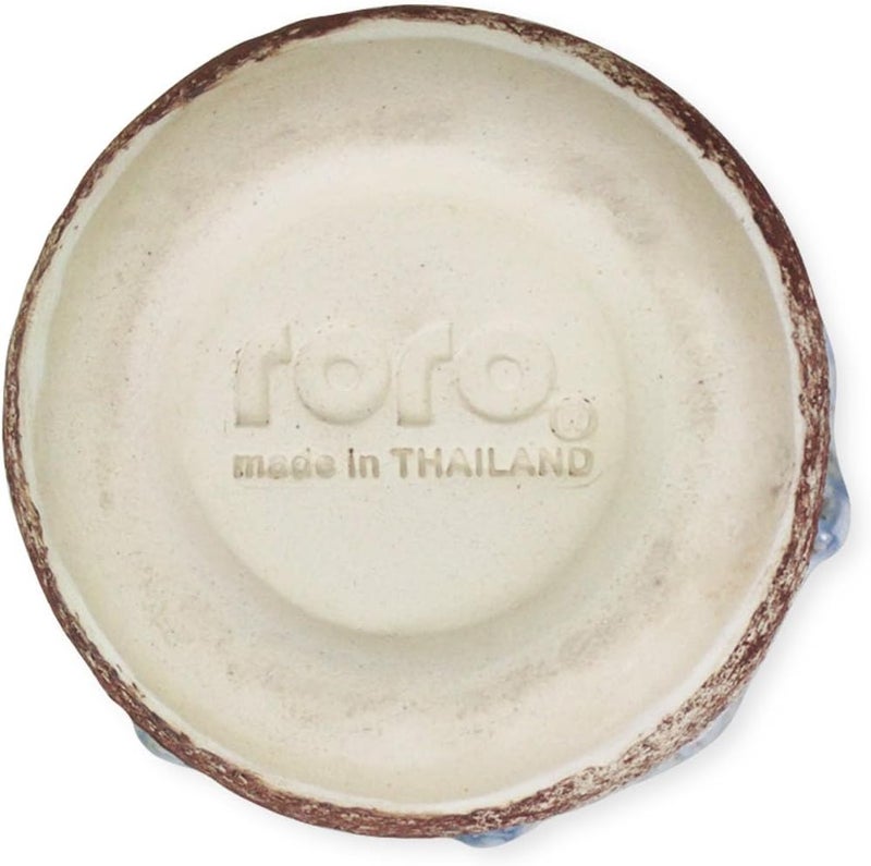 roro Handmade Ceramic Tea Cups Rustic Reactive Blue Glaze Coastal BeachThemed Sipper Set of 2 200ml 65oz Textured Grip Microwave  Dishwasher Safe - Image 4