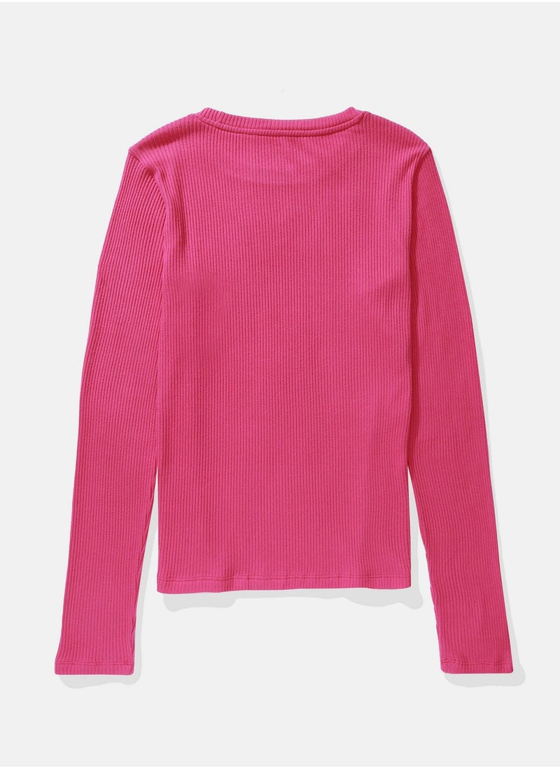 American Eagle AE Long-Sleeve Crew Neck Plush Tee  - Image 5